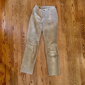 Suede pants Fully Lined Khaki Size 4